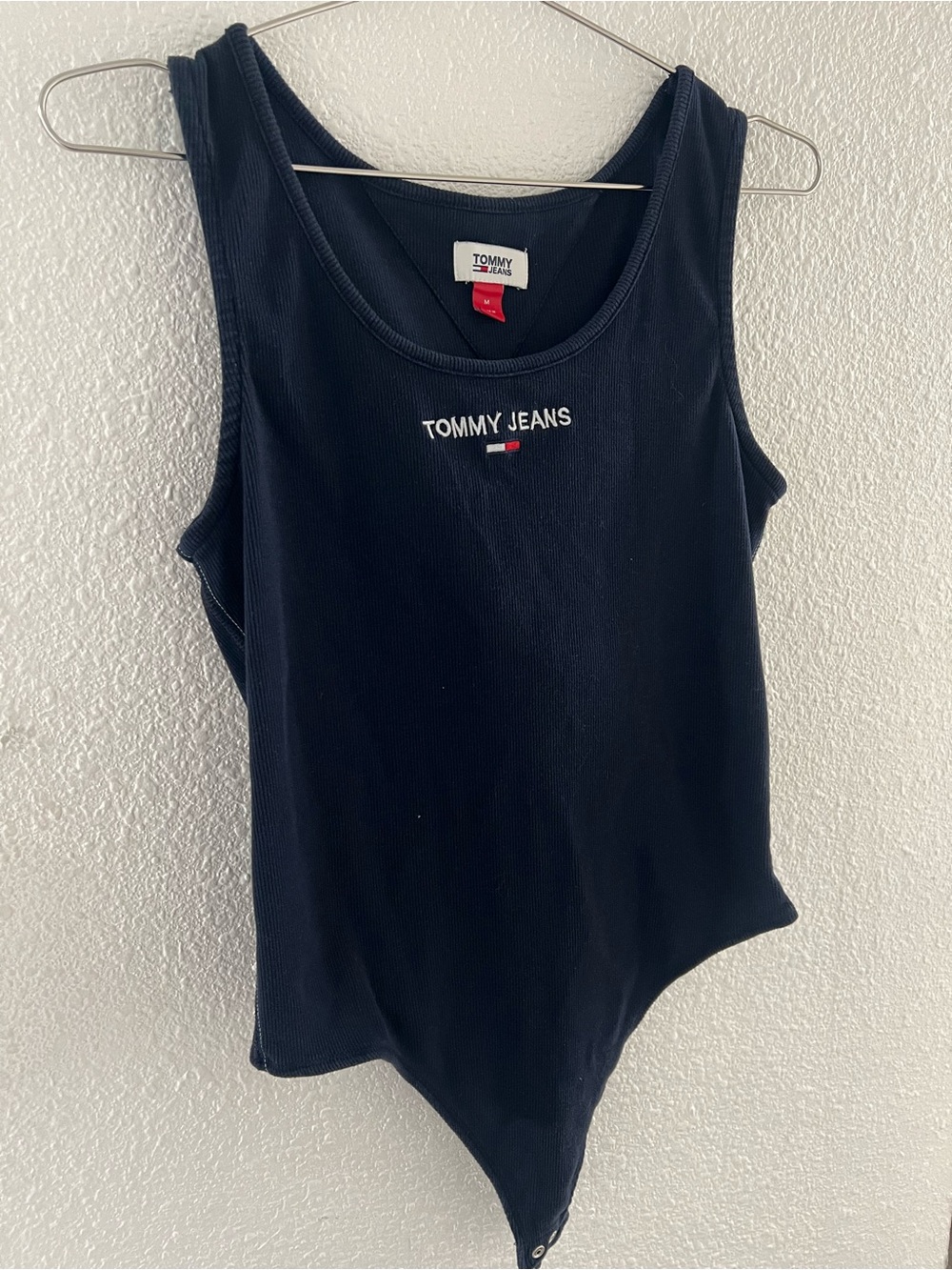 Vintage Tommy Hilfiger Navy Ribbed Scoop Neck Bodysuit